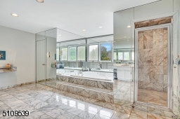Spa-Like Marble Bath with Jetted Tub & Walk-in Shower
