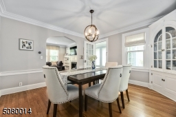 Dining Room with built in corner china cabinet