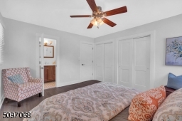 Double closets, ceiling fan