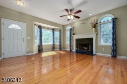 With a wood-burning fireplace.