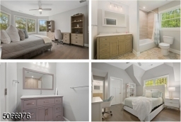 Bedroom 2 is en-suite w/ two walk-in closets. Bedrooms 3 & 4 are both well-appointed w/ double fitted closets & hardwood floors .A chic Full Hallway Bathroom w/ a rain shower over the bathtub has beautiful tiled walls & a wood vanity w/ marble top.