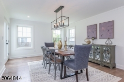 Large open bright light formal dining room