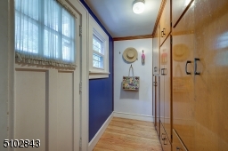 Side door entry, ample storage cabinetry