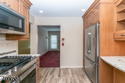 View from kitchen into the family room.