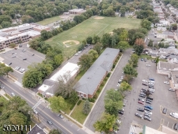 Overhead view of Park Middle School, the complex and CVS parking lot