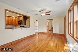 View to kitchen and family room