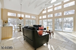 Radiant-heated limestone floors