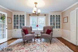 Formal Dining Room With Classic Built In China Cabinets