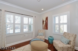 Can be used as a study, LR, home office, (doors for privacy), plantation shutters
