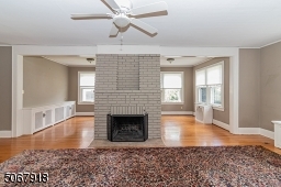 Wood burning Fireplace; ceiling fan