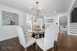 Showcased by an amazing gold chandelier, the formal dining room also has a wet bar to make entertaining a breeze!