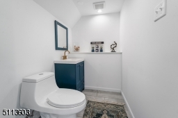 Stylish and modern, a powder room you can be proud of! Sits right outside the fourth bedroom, so can be perfect for an in-law suite. Big enough to add a corner shower if you would like.