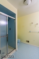 Stall shower in master bath.