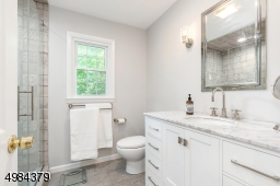 With beautifully tiled shower