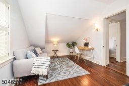 Thrid floor office with wood floors and opens to 4th bedroom and full bath