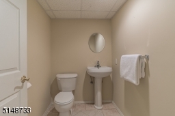 Lower level powder room