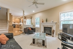 Open Floor Plan between Family Room and Eat in Kitchen