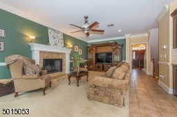 Family with fireplace