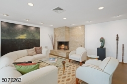 With a gas fireplace.
