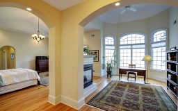 Arched entrance, High Tray ceiling, Corner Gas fire place,