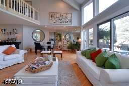 Vaulted ceilings with the loft above
