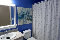 A full guest bath includes a tub and shower.
