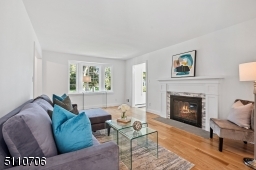With a wood burning fireplace