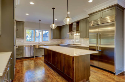 Brookstone Custom Cabinetry with slo close feature and quartz countertops