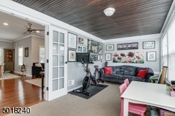 French doors lead to den/family room