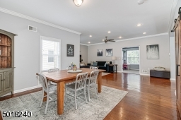 Dining room open to living room