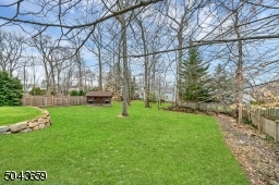 The rear yard is level and flat. There is a shed.